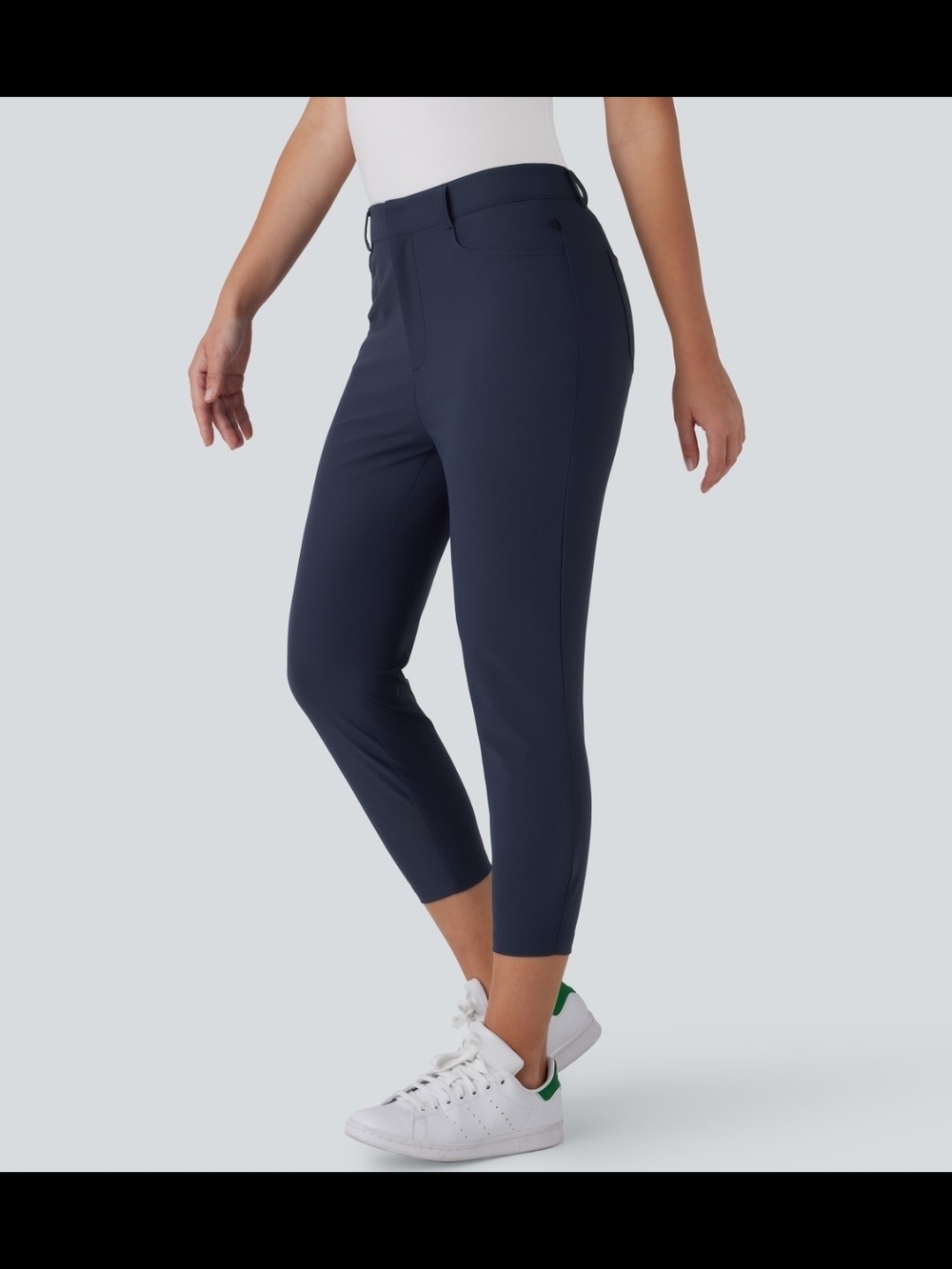 Women's Black Golf Capri Pants - Picture 3 of 4